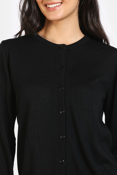 Zivame Retro Peek Jumpers Flat Knit Lifewear Top - Black Beauty — image 5
